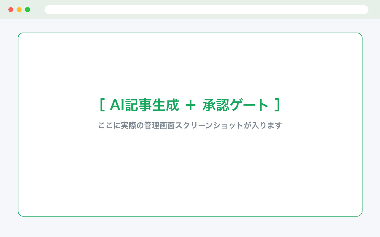 AI記事生成と承認ゲート